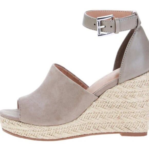 Big Buddha Womens Espadrille Sandals High Wedge Heel Taupe Open Toe Size 11 - Picture 1 of 13